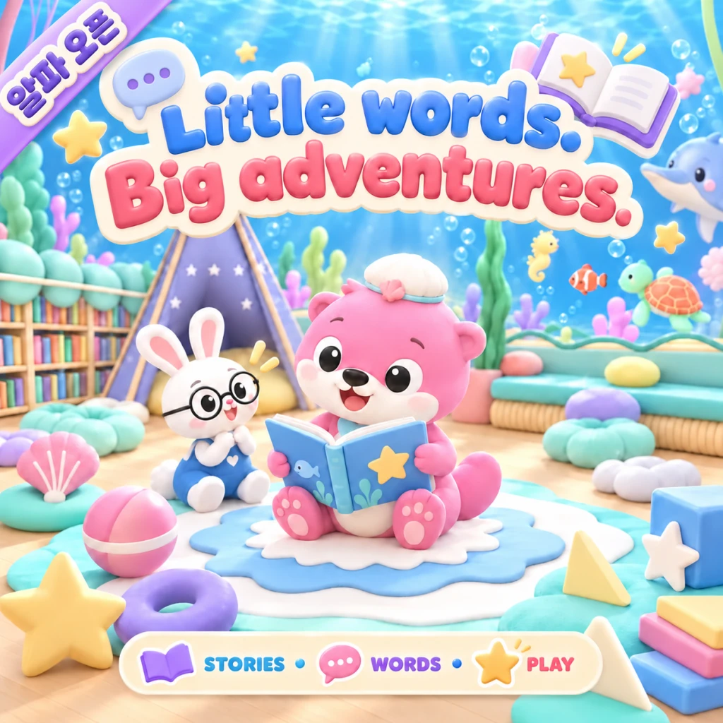 Shello Friends: Little words. Big adventures. 홍보 포스터